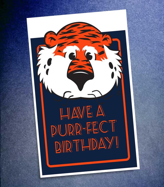 Auburn Tigers Purrfect Birthday Card Authentic Team Spirit