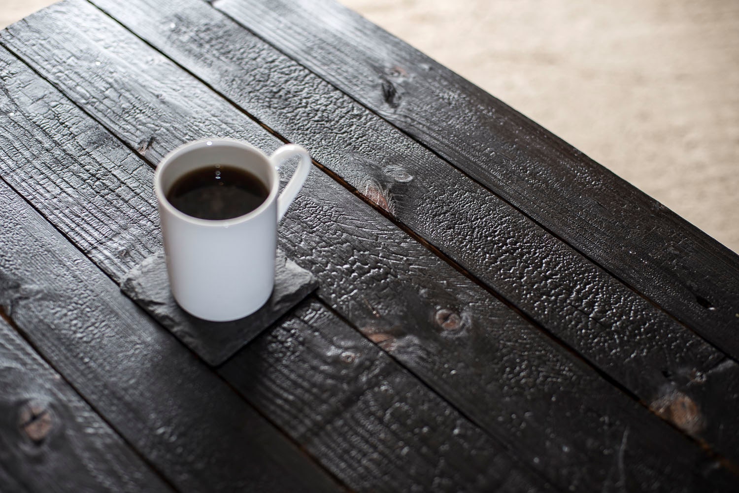 Reclaimed Burnt / Scorched Wood Coffee Table.