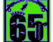 Download Items similar to 65th Birthday Topper with a fishing theme ...