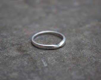 Delicate Indented Sterling Silver Ring