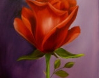 Popular items for red rose painting on Etsy