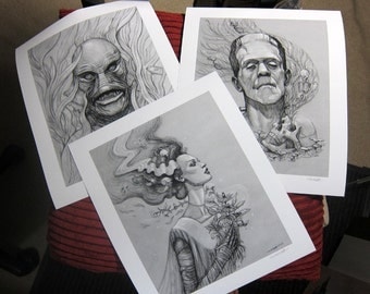 Classic Monsters Archival Print Set