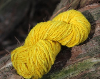 Hand dyed hand spun wool yarn 46 yd