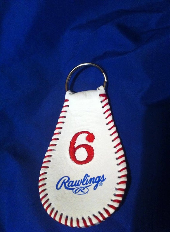 Baseball Key Chain with embroidered number or by EDavisLexington