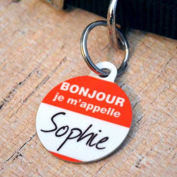 Personalized Bonjour Je M'appelle Tag CUSTOM French