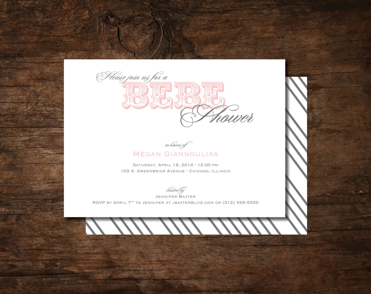 bebe shower invitation, french shower invitation, french bebe shower