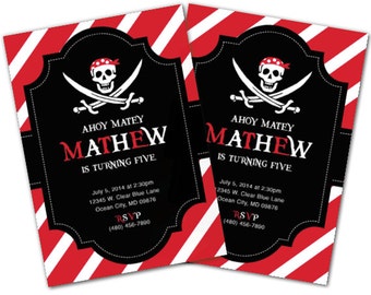 Pirate Invitation, Pirate Birthday Party Set, Pirate Party, Pirate invite, Ship, Pirate Centerpieces, Map, Pirate Decoration, Pirate decor