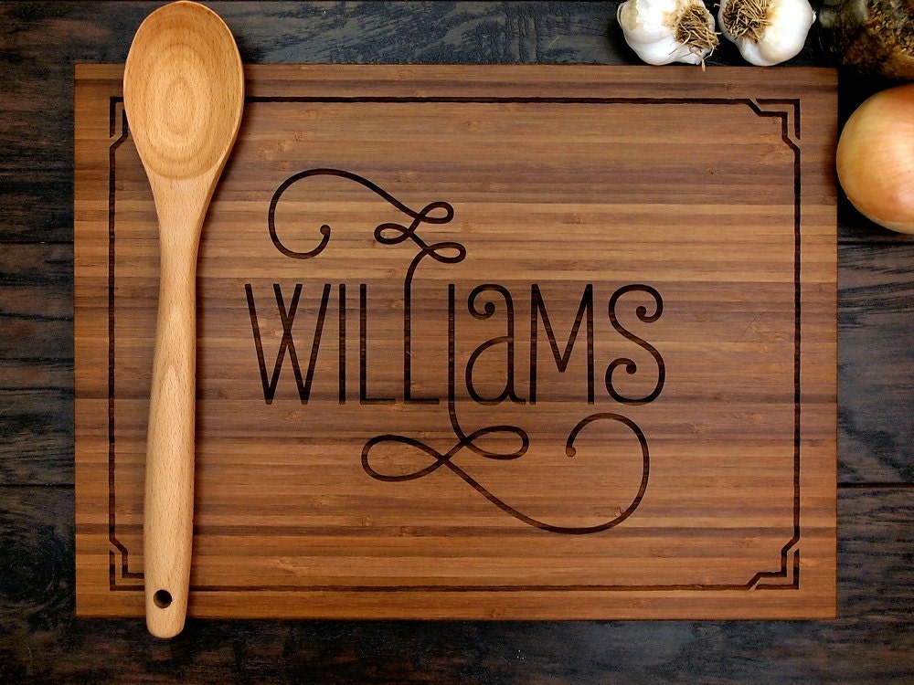 Personalized Wedding Gift Custom Engraved Wood Cutting Board