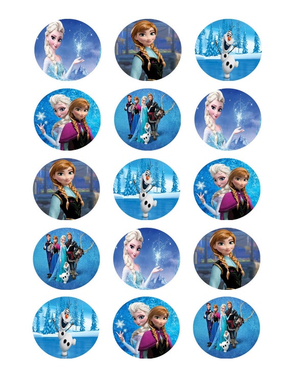 Frozen edible cupcake toppers