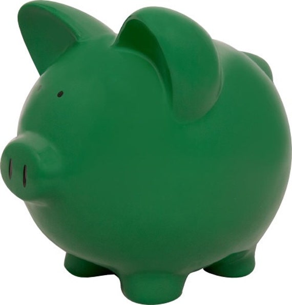 Green 10 Ceramic Piggy Bank