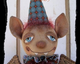 BAT, BING, A Primitive, Folk Art, Doll, Ding Bat first Class, Pattern