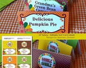 Instant Download EDITABLE Turkey Thanksgiving Tent Cards - Type-your-own-text, Change-Font Labels - PDF file Il_170x135