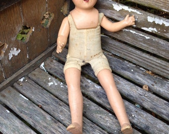 Vintage Composition Baby Doll for Altered Art Steampunk