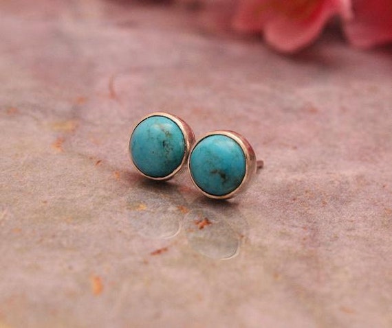 Turquoise studs Turquoise earrings Ear studs by Studio1980