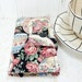 Tea Wallet for tea bags Travel tea case Black floral print