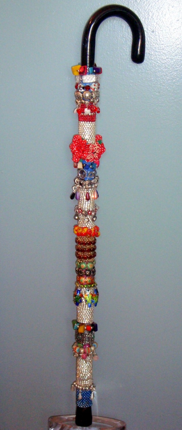 Decorative Beaded Cane and Walking Stick by CitizenCanes on Etsy
