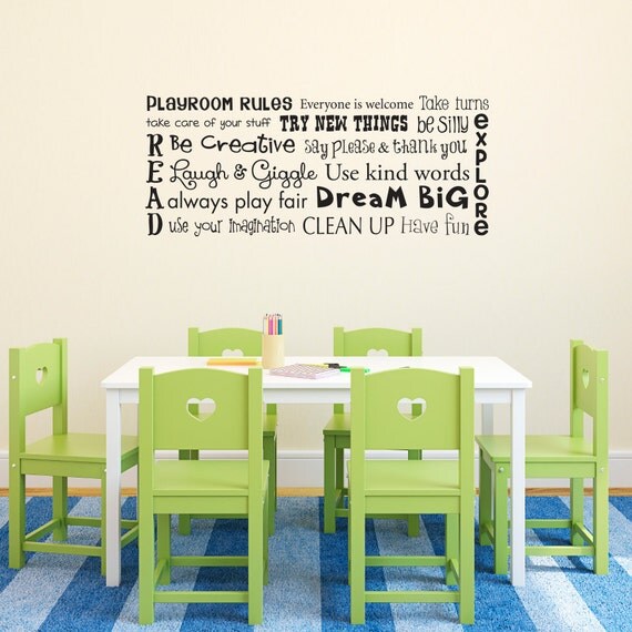 Play Room Rules Wall Decal Playroom Rules Quote Children