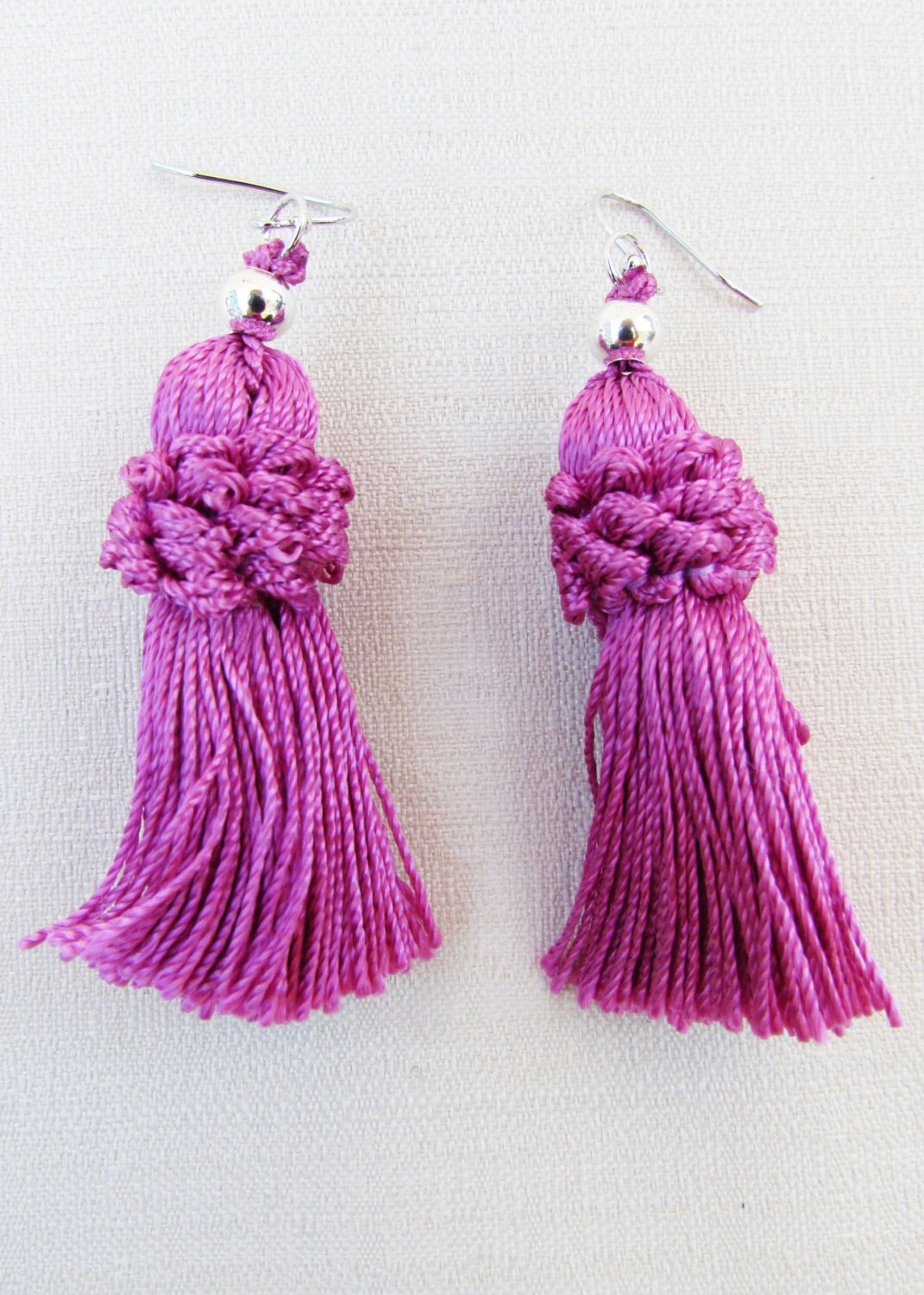 Vintage Tassel Earrings w/ Silver by Melissavelia on Etsy
