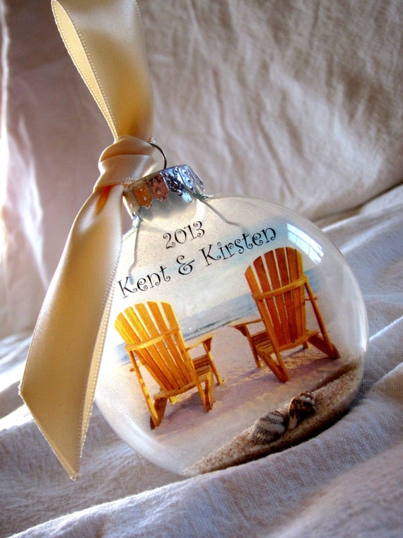 Custom Beach Adirondack Chair Tropical Christmas Holiday Glass