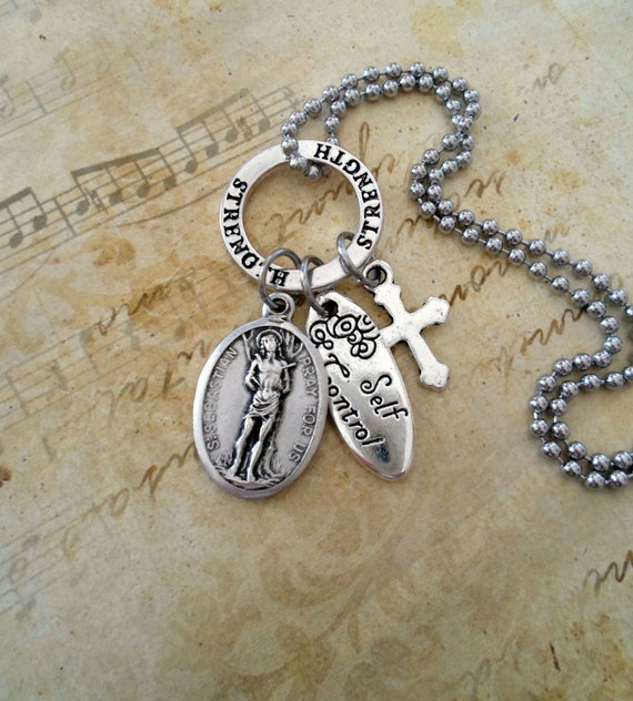 Items similar to St. Sebastian Protection Amulet, Strength, Self ...