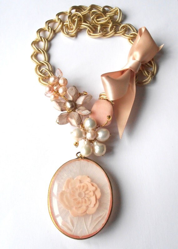 Unique repurposed vintage pendant necklace by MilanChicChandeliers