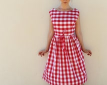 Popular items for red gingham dress on Etsy