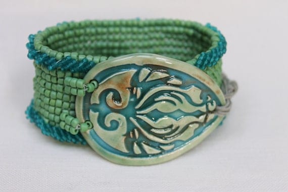 Viking Inspired Beaded Bracelet Cuff