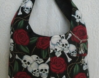 Skull Purse With Crossbone Charm, gothic clothing goth clothing fantasy clothing renaissance medieval pirate halloween day of the dead