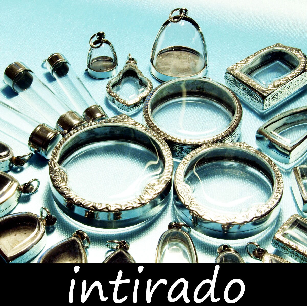 Intirado, Clear Lockets, Wholesale Shadow Box Pendant, Diorama, Living Plant Jewelry, Locket Case, Reliquary, Etched, Marimo Necklace, 26pcs