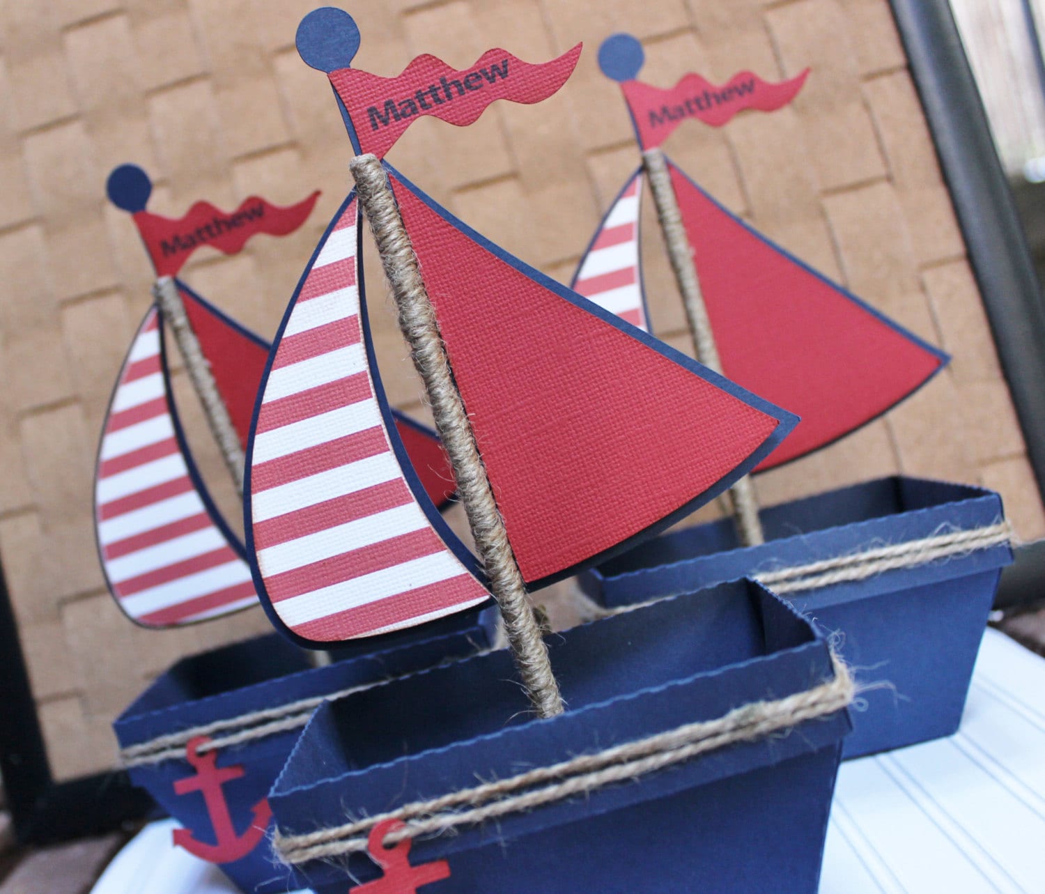 Boat Nautical Favor Box Treat Box Set Of 10