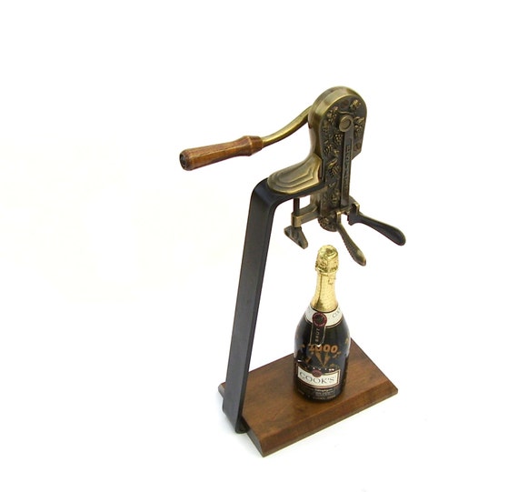 Vintage Rogar Wine Opener Brass Estate Standing Corkscrew