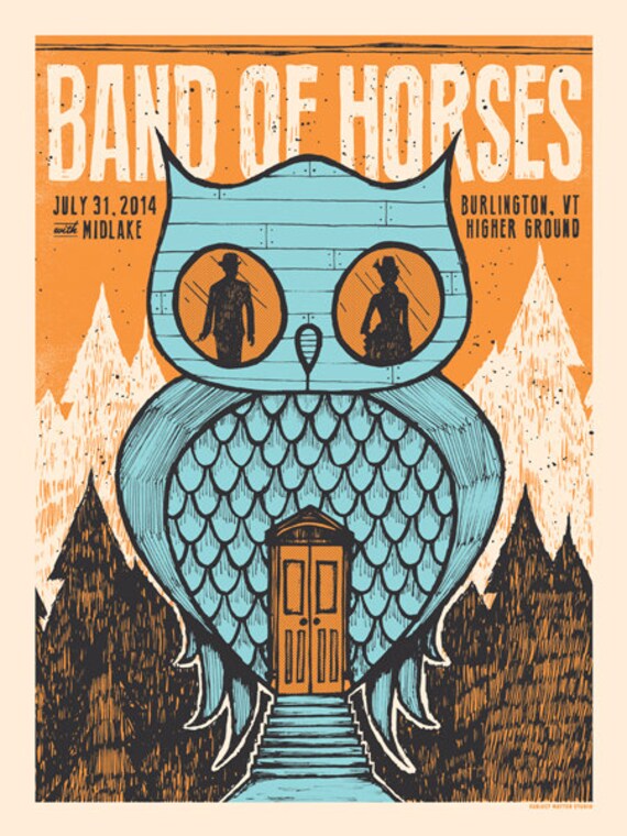 Band of Horses Concert Poster Burlington VT