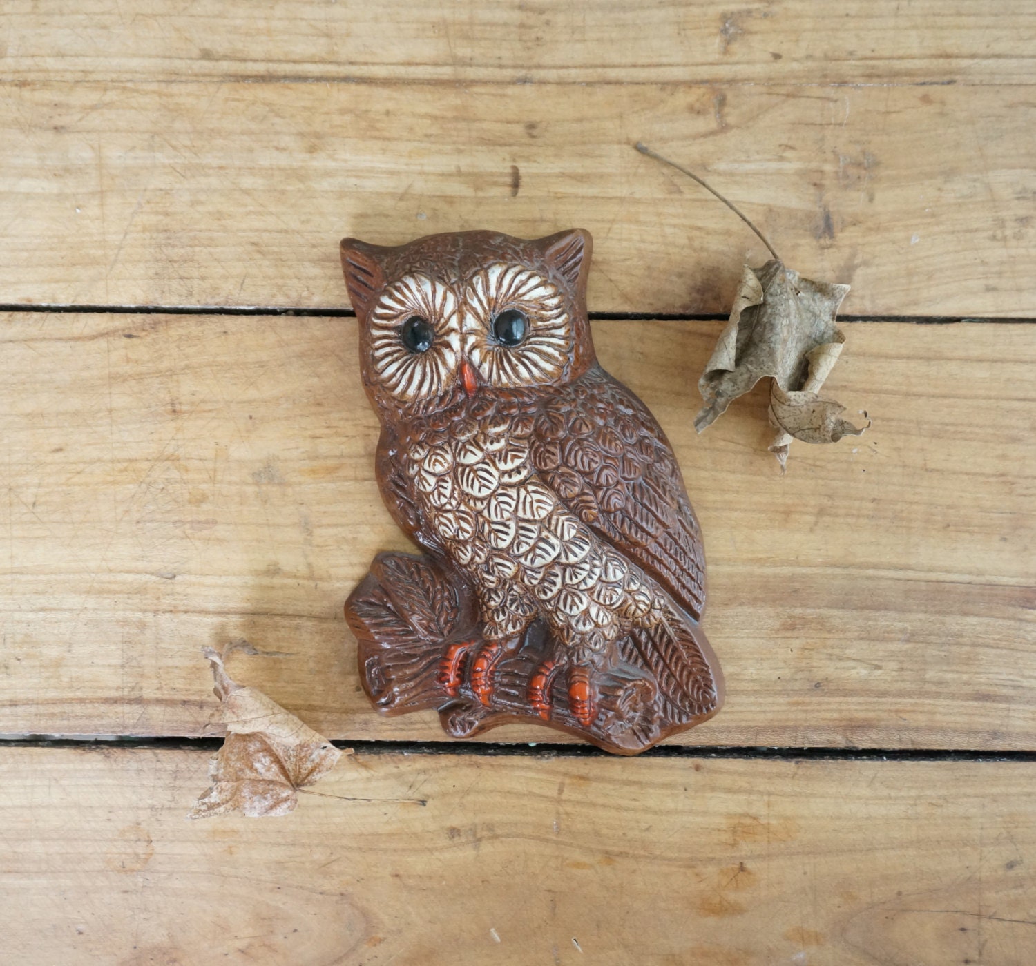 Vintage Owl Wall Hanging 1970s Decor by MapleVintage on Etsy