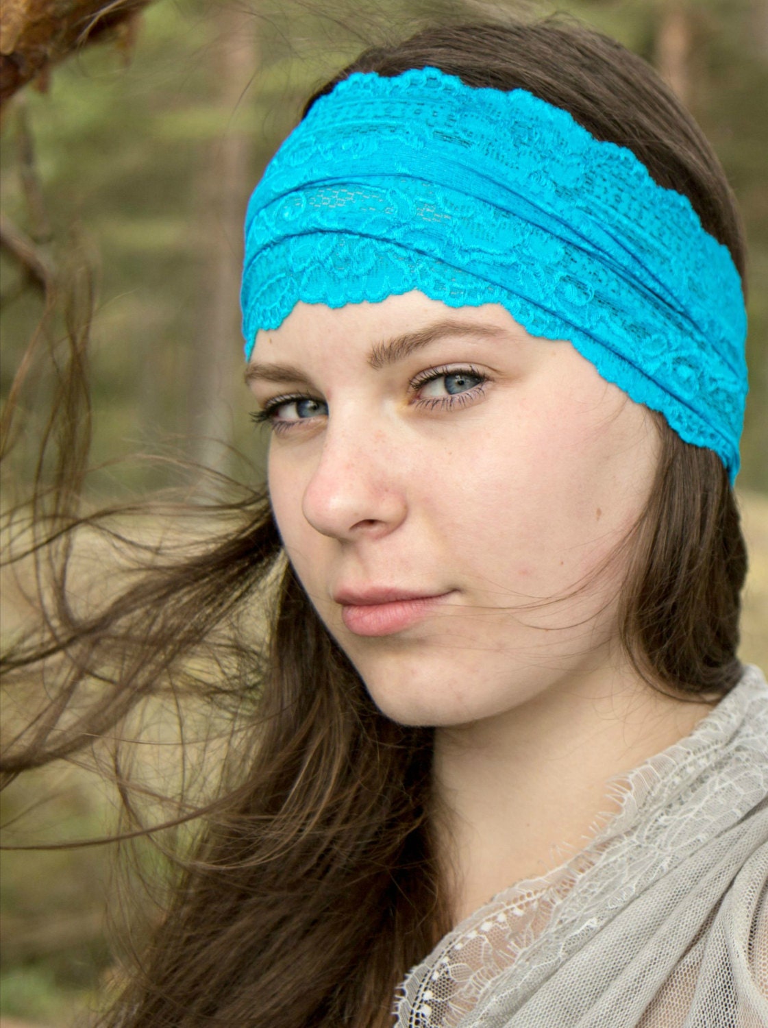 Stretch Lace Headband Adult Headband Woman Wide Lace Headband