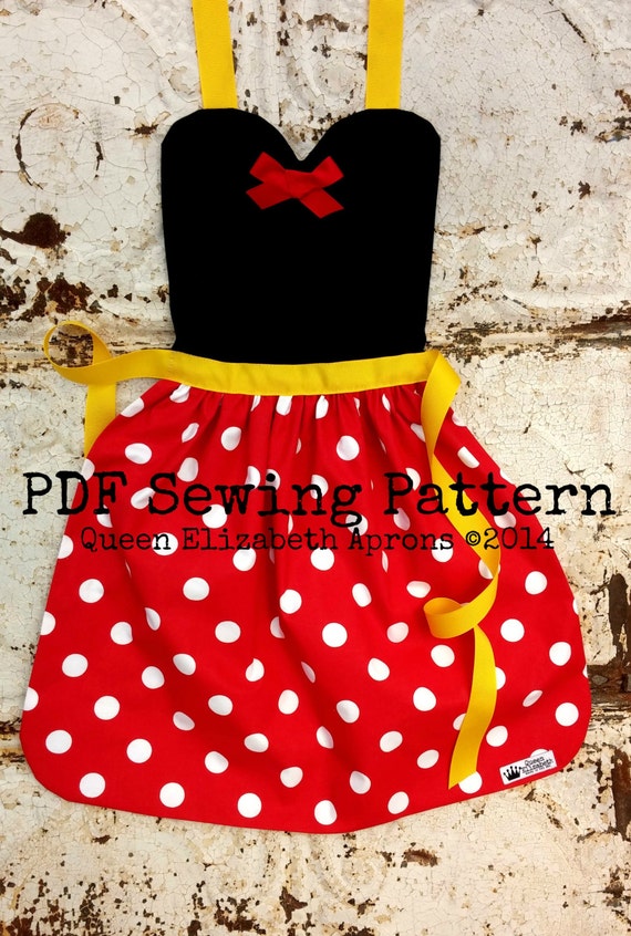 MINNIE MOUSE Pdf Sewing PATTERN. Disney by QueenElizabethAprons