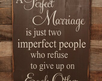 Large Wood Sign - Farmhouse Sign - A Perfect Marriage - Subway Sign - Home Decor - Wood Sign - Marriage Sign - Wedding Sign - Inspirational