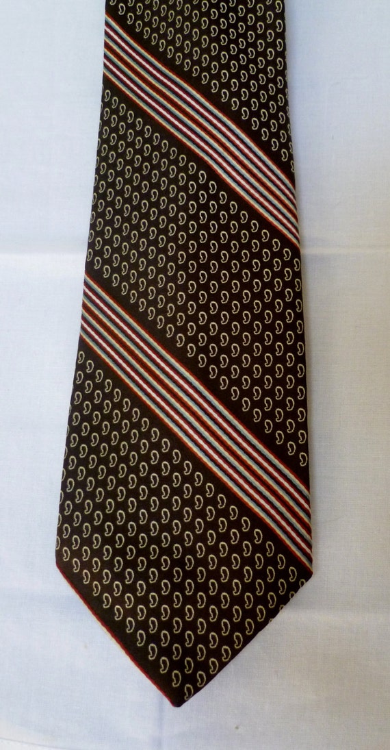 Vintage 1970s Brown Striped Tie