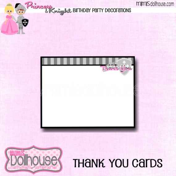 Princess & Knight Thank You Cards-Fairytale Princess and the Knight Thank You Cards-PDF Il_570xn