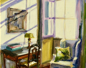 SUNLIT ROOM Art Print of Original Oil Painting Sunlit Room