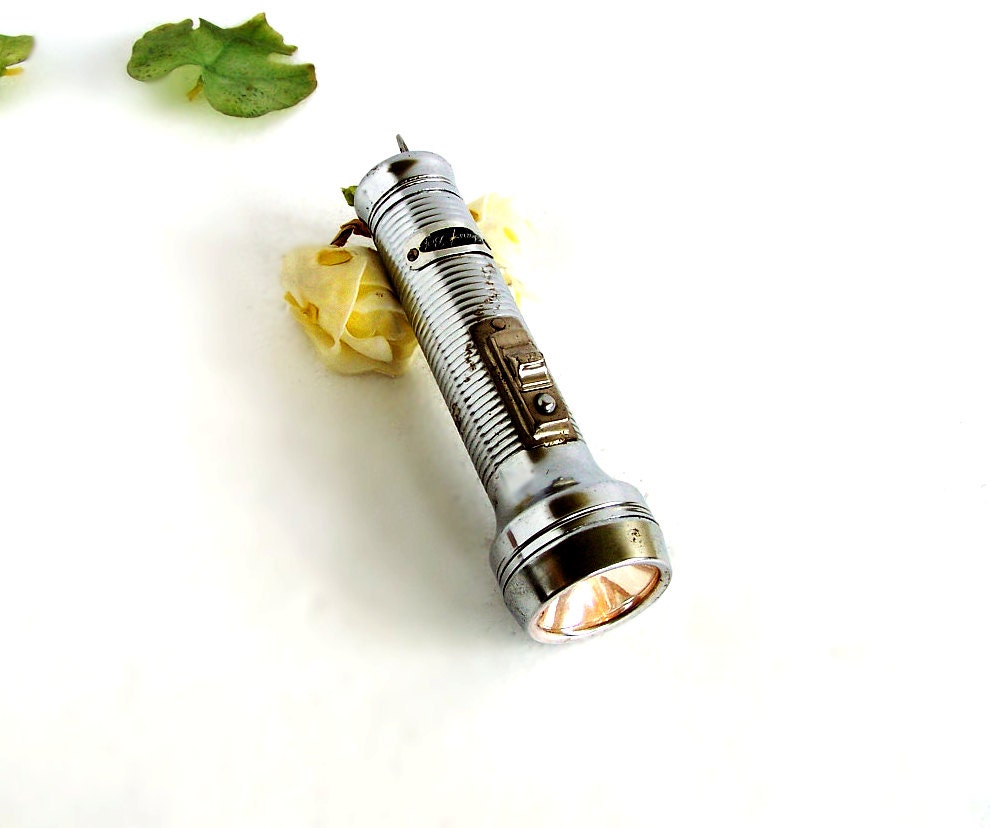 Vintage Sears Best Metal Flashlight retro by TheWhitePelican
