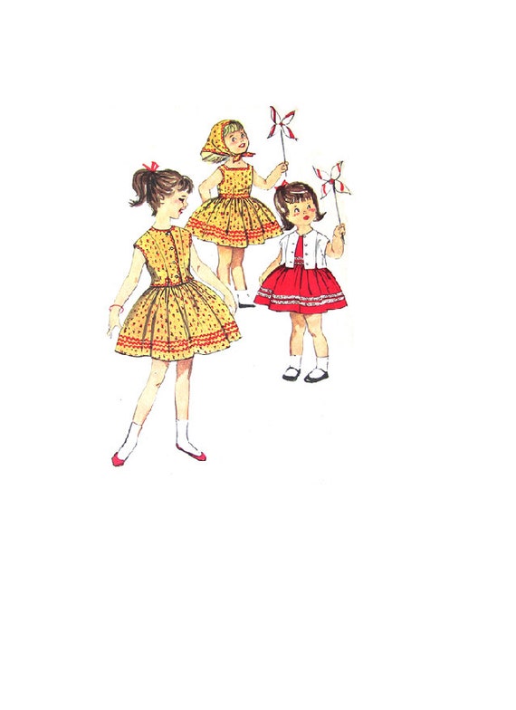 shift dress for pattern toddler 1960s Dress Garden Simplicity Sewing Retro Girls Pattern Toddler Tea