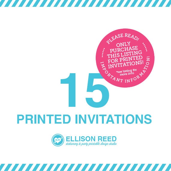 15 professional printed invitation or photo cards with white envelops by Ellison Reed Il_570xn