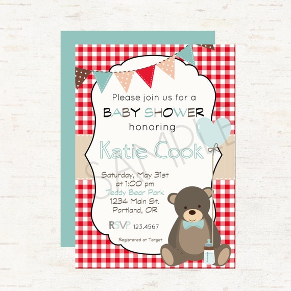 Picnic Themed Baby Shower Invitations 6
