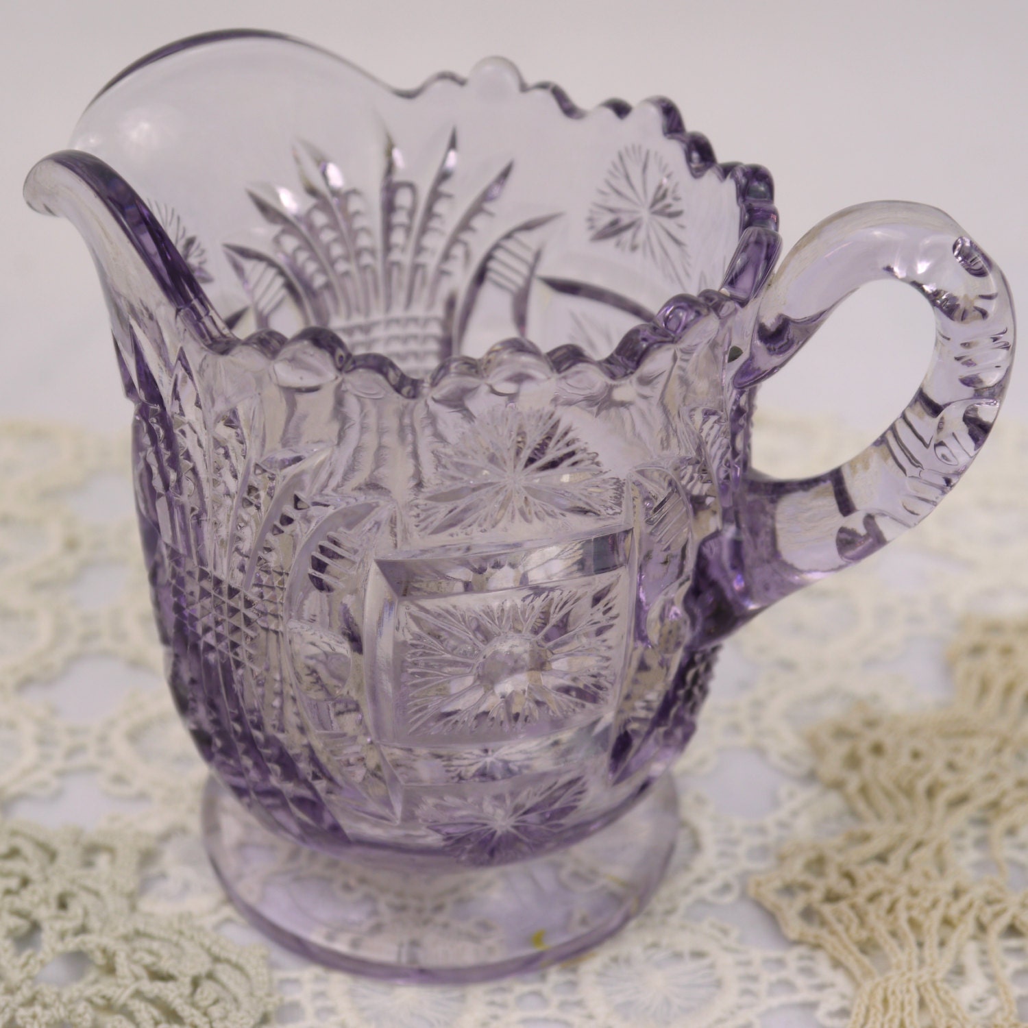 Antique EAPG Sun Purple Creamer Pitcher by CuriousDiscoveries