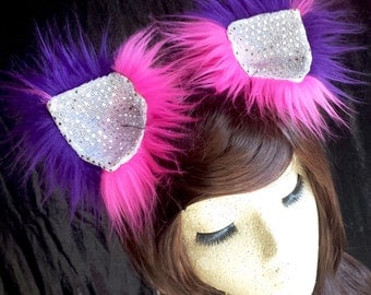 Furry clip in Cheshire Cat inspired cat ears animal ears cheshire cat costume cosplay