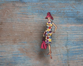 Fabulous Fashion Brooch, Beach, Summer, Fun Wooden Brooch
