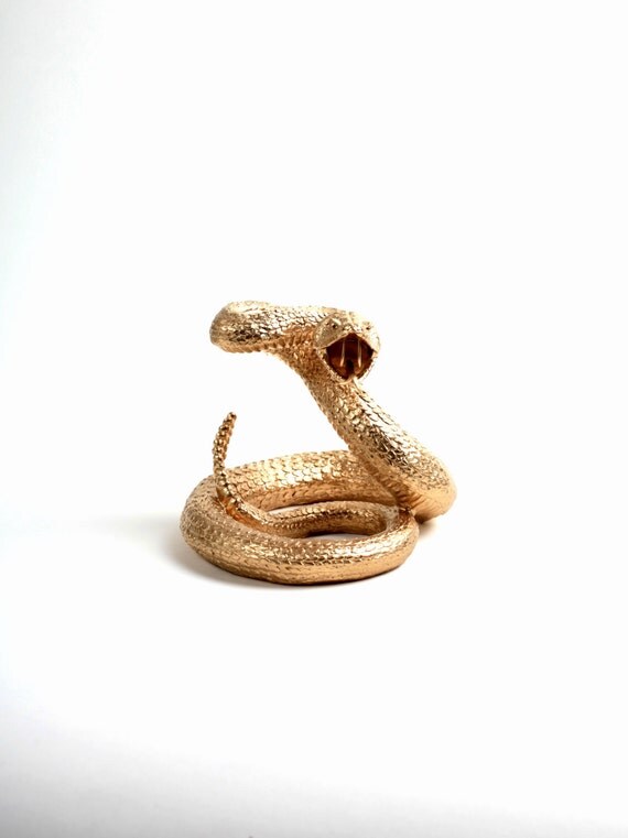 The Gilded Snake Gold Reptile Snake Figurine Animal Statue