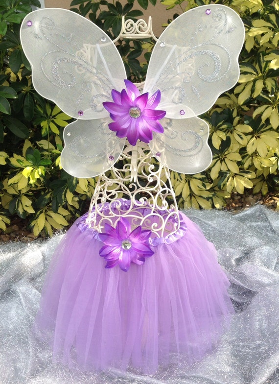 Items similar to White Fairy Wings, Light Purple Fairy Tutu, Tinkerbell ...