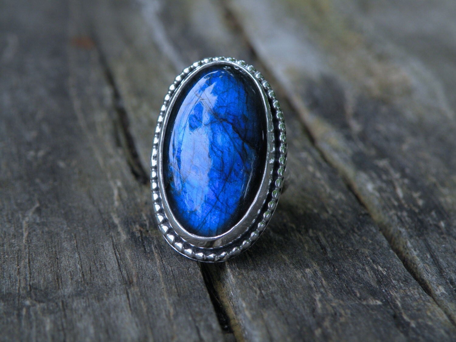 Dark Blue Labradorite Ring Labradorite Blue Labradorite