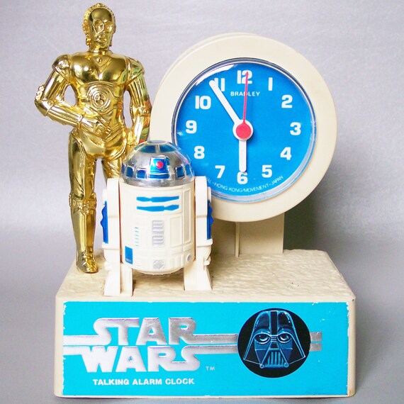 Vintage Star Wars 1980 Bradley R2D2 C3PO Clock Works C8